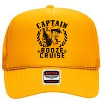 Funny Vintage Captain Of The Booze Cruise High Crown Mesh Back Trucker Hat