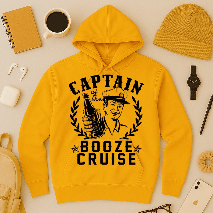 Funny Vintage Captain Of The Booze Cruise Hoodie