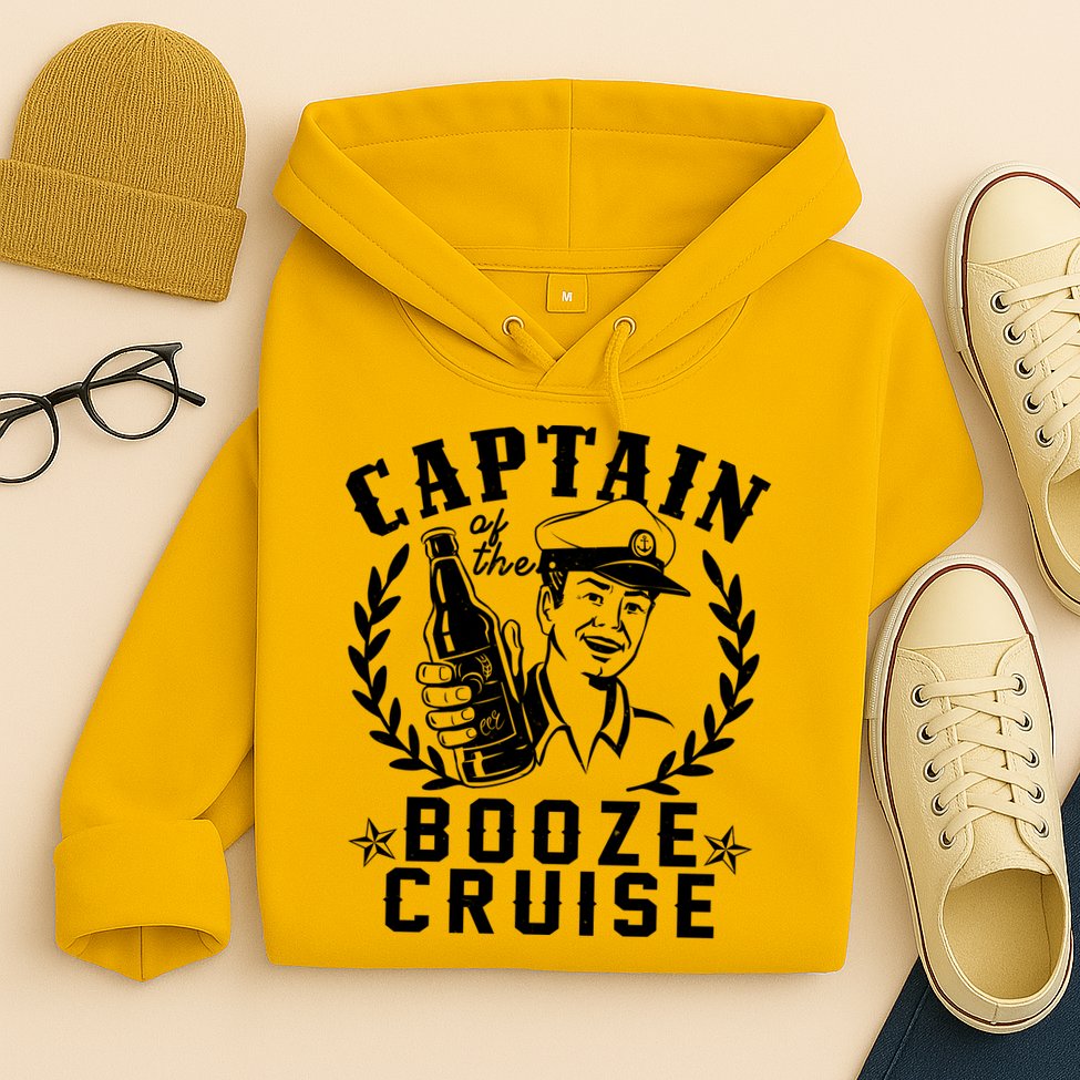 Funny Vintage Captain Of The Booze Cruise Hoodie