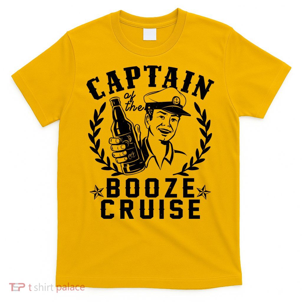 Funny Vintage Captain Of The Booze Cruise T-Shirt