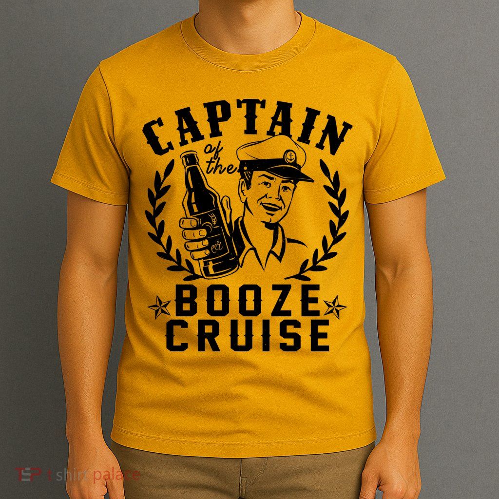 Funny Vintage Captain Of The Booze Cruise T-Shirt