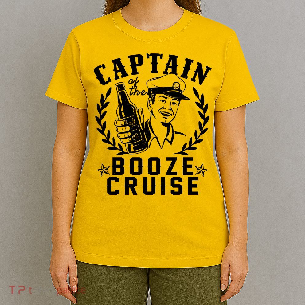 Funny Vintage Captain Of The Booze Cruise T-Shirt