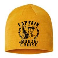 Funny Vintage Captain Of The Booze Cruise Sustainable Beanie