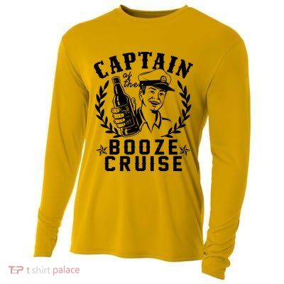 Funny Vintage Captain Of The Booze Cruise Cooling Performance Long Sleeve Crew