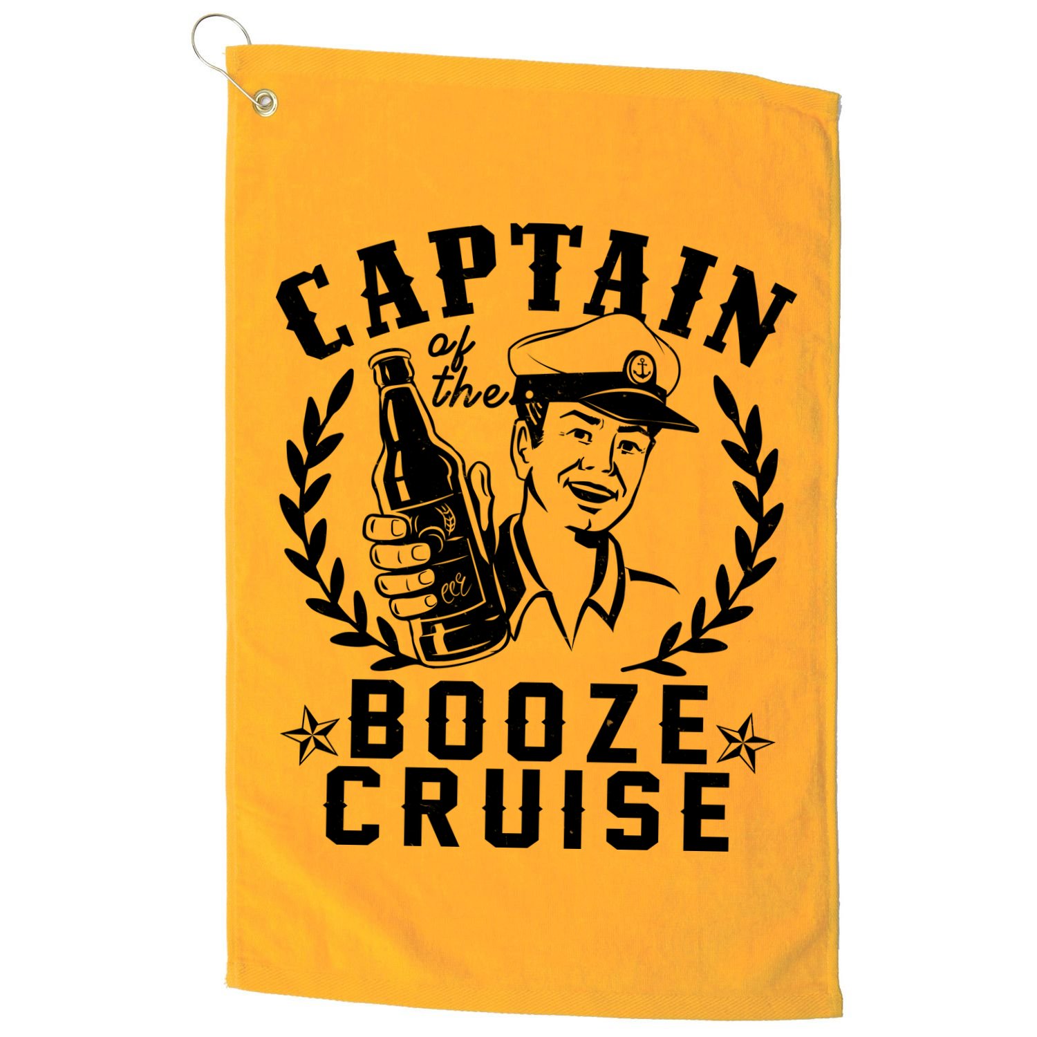 Funny Vintage Captain Of The Booze Cruise Golf Towel