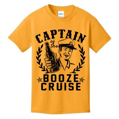 Funny Vintage Captain Of The Booze Cruise Kids T-Shirt
