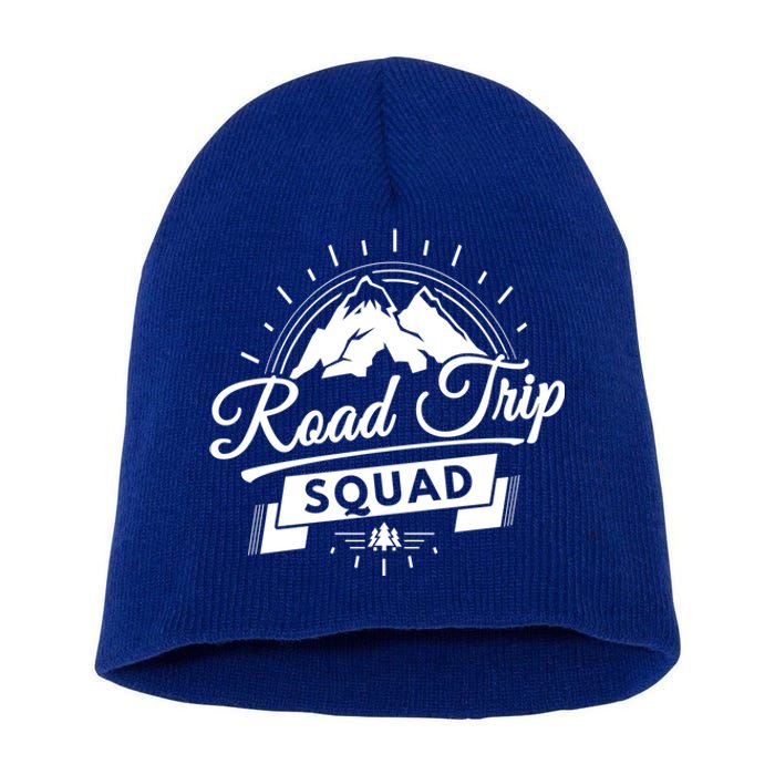 Family Vacation Cool Gift Road Trip Squad Mountains Cute Gift Short Acrylic Beanie