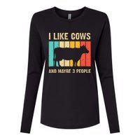 Funny Vintage Cow Design Cow Farmer Wo Cattle Lover Womens Cotton Relaxed Long Sleeve T-Shirt