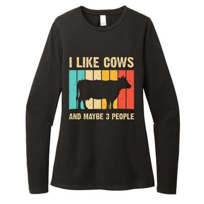 Funny Vintage Cow Design Cow Farmer Wo Cattle Lover Womens CVC Long Sleeve Shirt