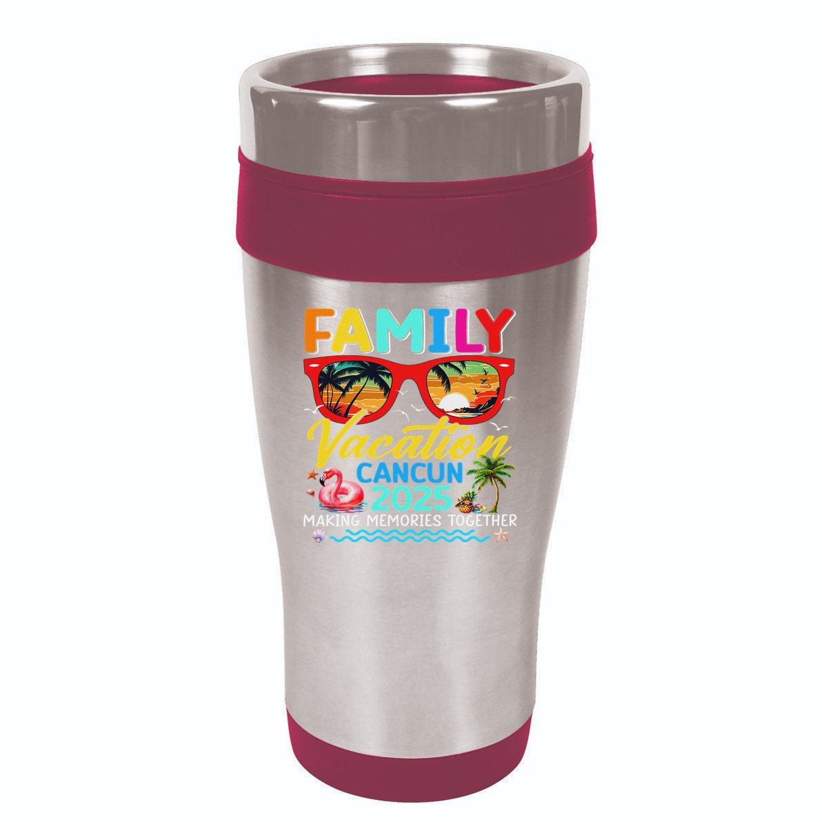 Family Vacation Cancun 2025 Summer Matching Group Trip 16oz Travel Tumbler