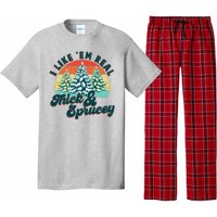 Funny Vintage Christmas I Like 'Em Thick And Sprucey Pajama Set