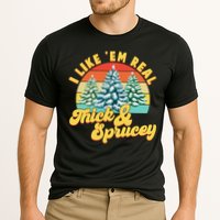 Funny Vintage Christmas I Like 'Em Thick And Sprucey Performance Shirt