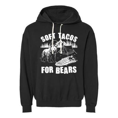 Funny Vintage Camping Soft Tacos For Bears Garment-Dyed Fleece Hoodie