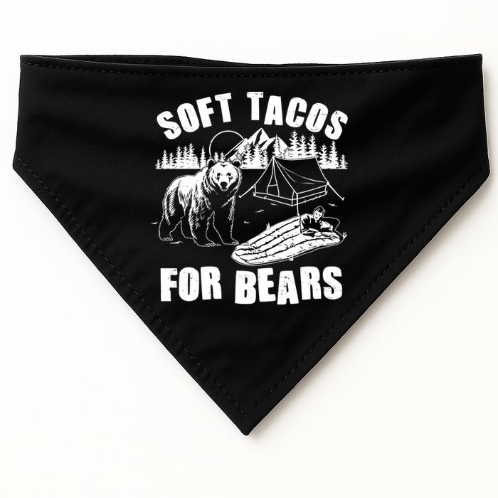 Funny Vintage Camping Soft Tacos For Bears USA-Made Doggie Bandana