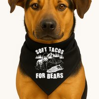 Funny Vintage Camping Soft Tacos For Bears USA-Made Doggie Bandana