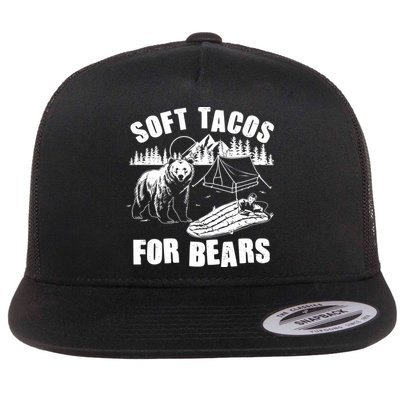 Funny Vintage Camping Soft Tacos For Bears Flatbill Hat