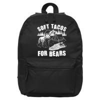 Funny Vintage Camping Soft Tacos For Bears 16 in Basic Backpack