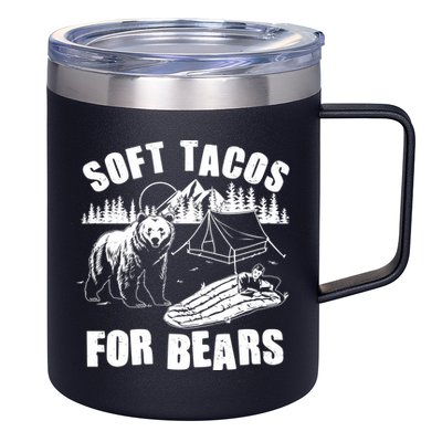Funny Vintage Camping Soft Tacos For Bears 12oz Stainless Steel Coffee Mug