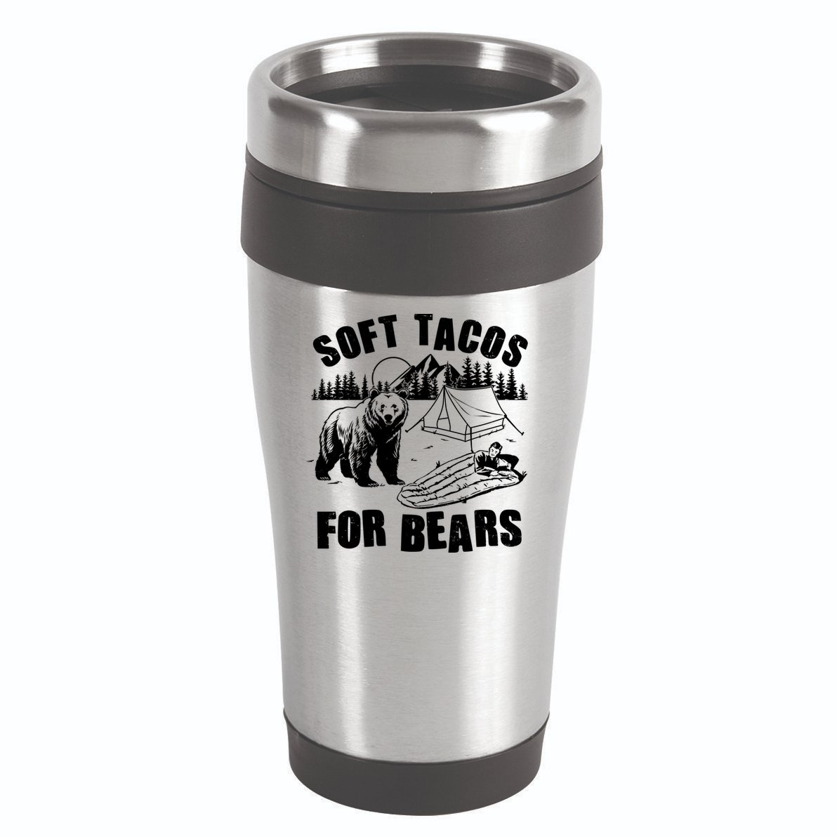 Funny Vintage Camping Soft Tacos For Bears 16oz Travel Tumbler