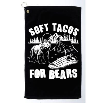 Funny Vintage Camping Soft Tacos For Bears Golf Towel