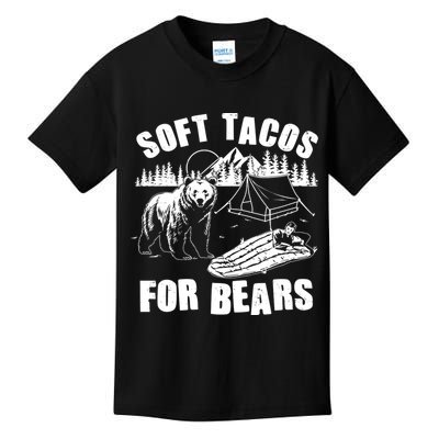 Funny Vintage Camping Soft Tacos For Bears Kids T-Shirt