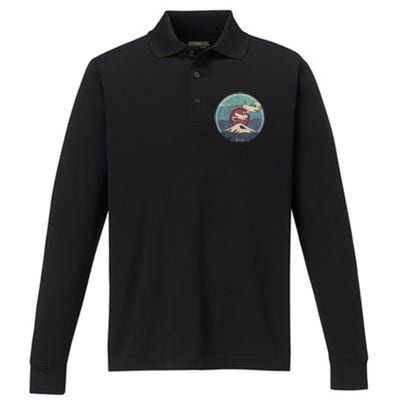 Fuji Volcano Classic Retro Performance Long Sleeve Polo