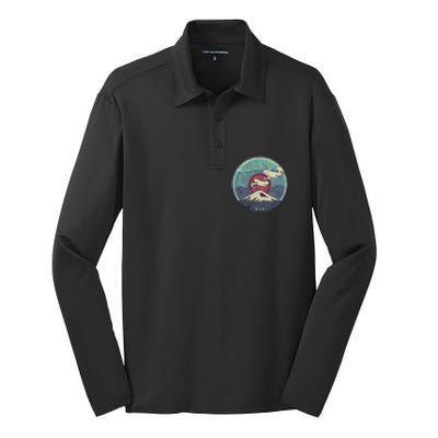 Fuji Volcano Classic Retro Silk Touch Performance Long Sleeve Polo