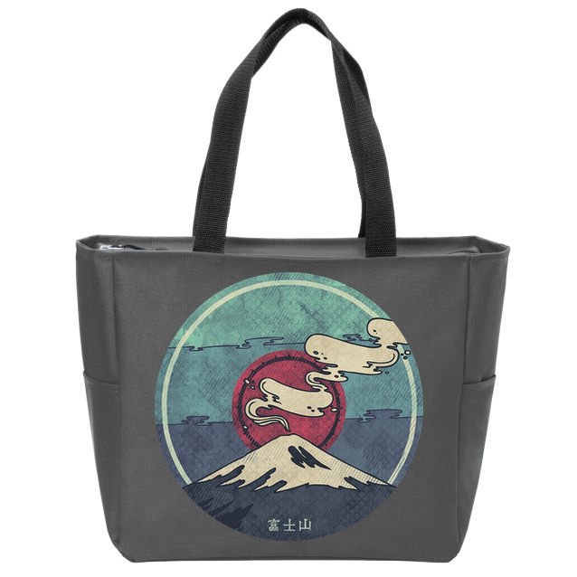 Fuji Volcano Classic Retro Zip Tote Bag