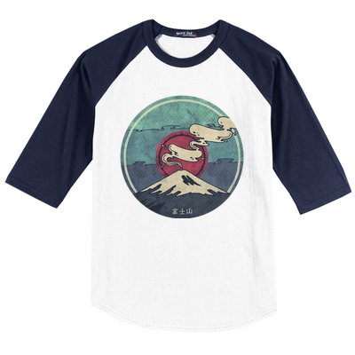 Fuji Volcano Classic Retro Baseball Sleeve Shirt