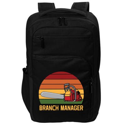 Funny Vintage Chainsaw Branch Manager Lumberjack And Logger Impact Tech Backpack