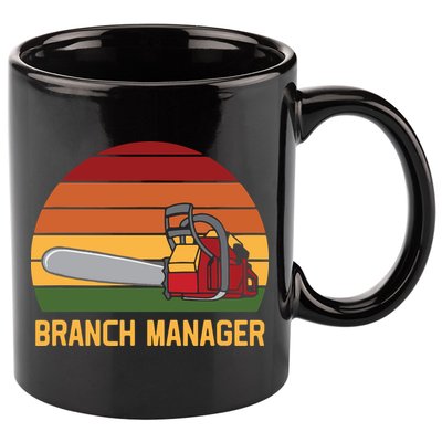 Funny Vintage Chainsaw Branch Manager Lumberjack And Logger 11oz C Handle Ceramic Mug