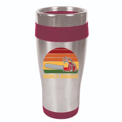 Funny Vintage Chainsaw Branch Manager Lumberjack And Logger 16oz Travel Tumbler