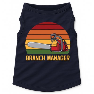Funny Vintage Chainsaw Branch Manager Lumberjack And Logger Doggie Tank