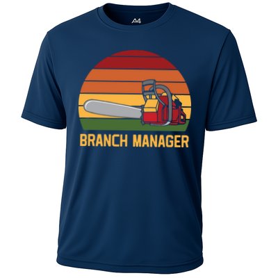 Funny Vintage Chainsaw Branch Manager Lumberjack And Logger Performance Shirt
