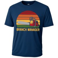 Funny Vintage Chainsaw Branch Manager Lumberjack And Logger Performance Shirt