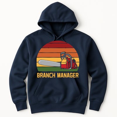Funny Vintage Chainsaw Branch Manager Lumberjack And Logger Hoodie
