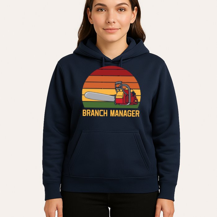 Funny Vintage Chainsaw Branch Manager Lumberjack And Logger Hoodie