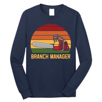 Funny Vintage Chainsaw Branch Manager Lumberjack And Logger Long Sleeve Shirt