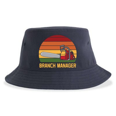 Funny Vintage Chainsaw Branch Manager Lumberjack And Logger Sustainable Bucket Hat