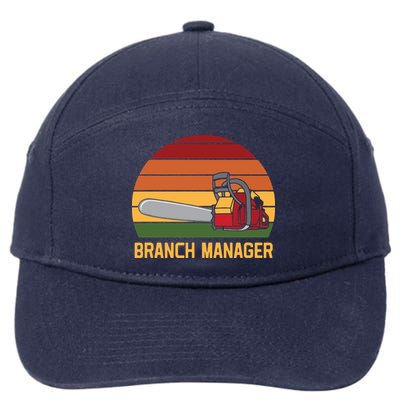 Funny Vintage Chainsaw Branch Manager Lumberjack And Logger 7-Panel Snapback Hat
