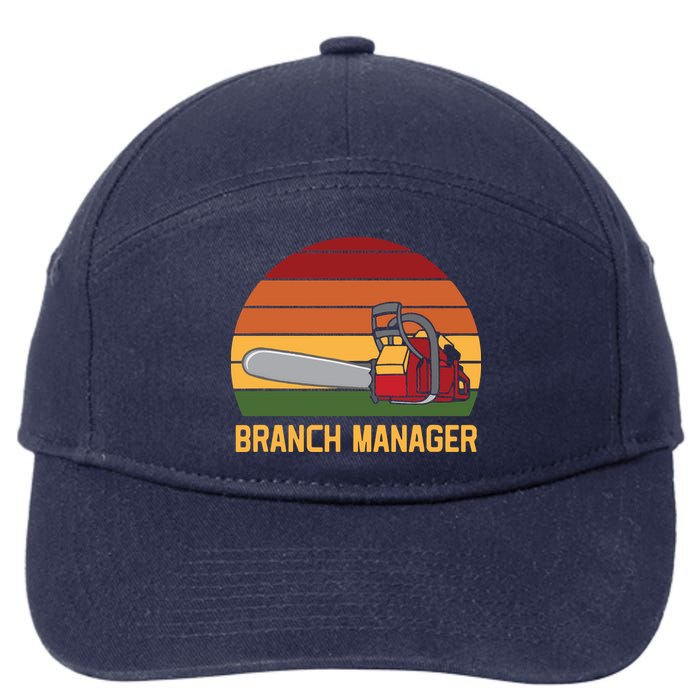 Funny Vintage Chainsaw Branch Manager Lumberjack And Logger 7-Panel Snapback Hat