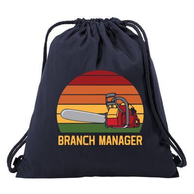 Funny Vintage Chainsaw Branch Manager Lumberjack And Logger Drawstring Bag