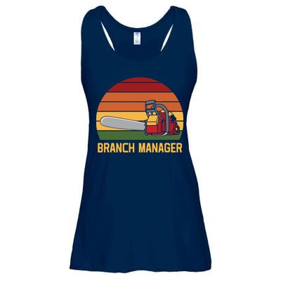 Funny Vintage Chainsaw Branch Manager Lumberjack And Logger Ladies Essential Flowy Tank