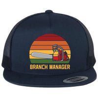 Funny Vintage Chainsaw Branch Manager Lumberjack And Logger Flatbill Hat