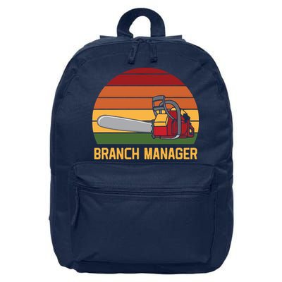 Funny Vintage Chainsaw Branch Manager Lumberjack And Logger 16 in Basic Backpack