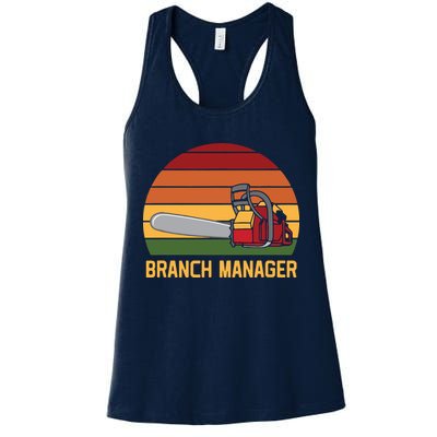 Funny Vintage Chainsaw Branch Manager Lumberjack And Logger Womens Tank Top