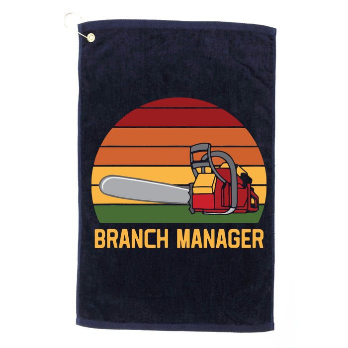 Funny Vintage Chainsaw Branch Manager Lumberjack And Logger Golf Towel