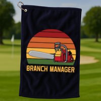 Funny Vintage Chainsaw Branch Manager Lumberjack And Logger Golf Towel
