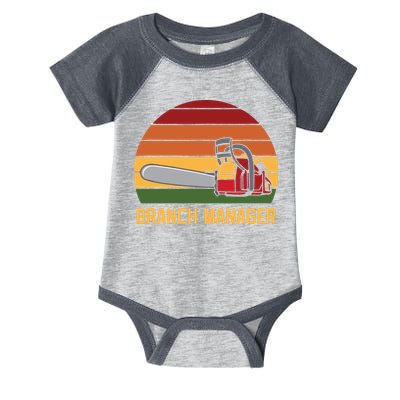 Funny Vintage Chainsaw Branch Manager Lumberjack And Logger Infant Baby Jersey Bodysuit