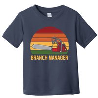 Funny Vintage Chainsaw Branch Manager Lumberjack And Logger Toddler T-Shirt